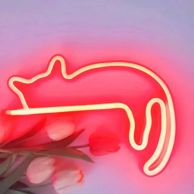 Cute Cat Wall LED Neon Sign Light For Party Gallery Pub Club Bar Pet Shop door Decoration Gifts 5