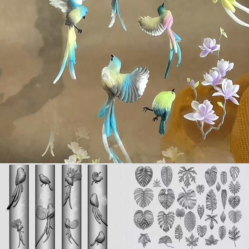 새로운 실리콘 네일 아트 몰드 리본 보우 발레 슈즈 잎새 새 디자인 도구 DIY 투명 조각 템플릿 매니큐어 장