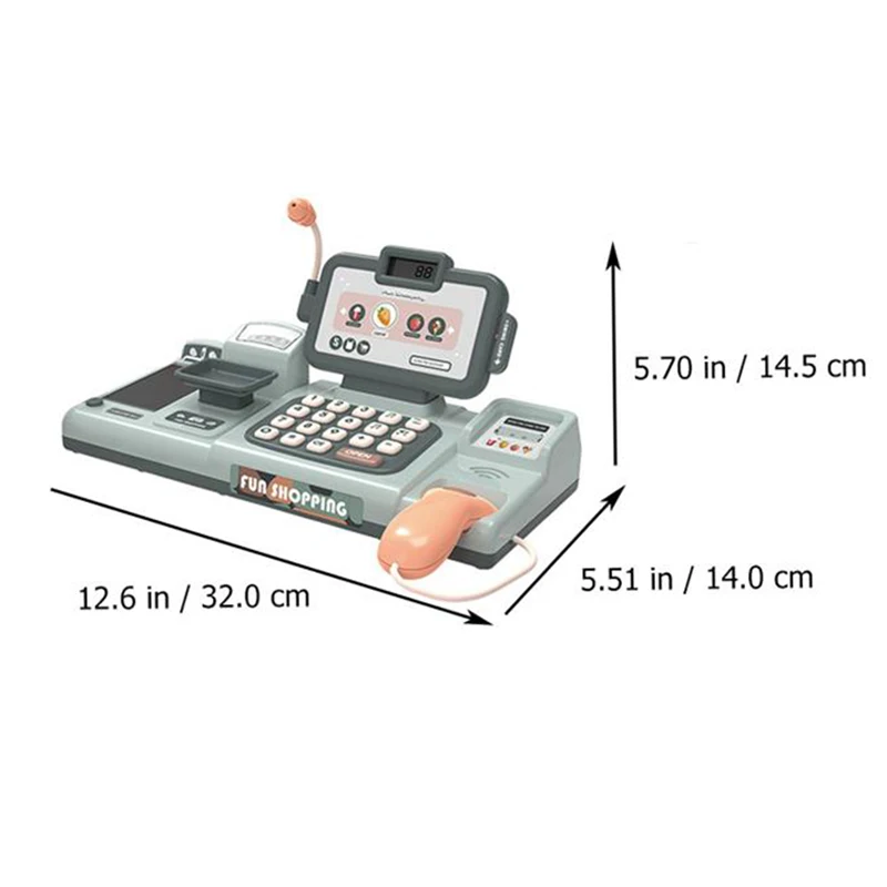 25Pcs Pretend Play Mini Simulation Electronic Supermarket Cash Register Kits Toys Multifunctional Kids Role Play Set(A) 5