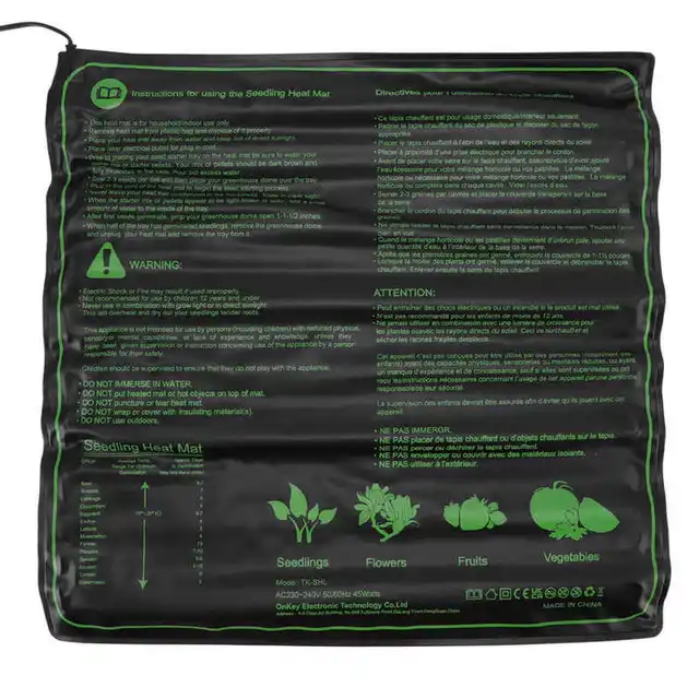50X50 Cm -Es Palánta Fűtő Szőnyeg 6 Sebességfokozat Hőmérséklete Állítható Vízálló Növényi Csírázás Kiindulási Pad A Virág Fűhöz - Image 3