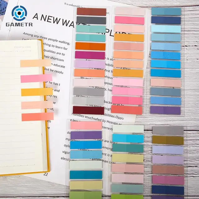 1set Transparent Sticky Notes Self-Adhesive BookMarkers Posted It Annotation Reading Book Clear Tab Kawaii Cute Stationery 2
