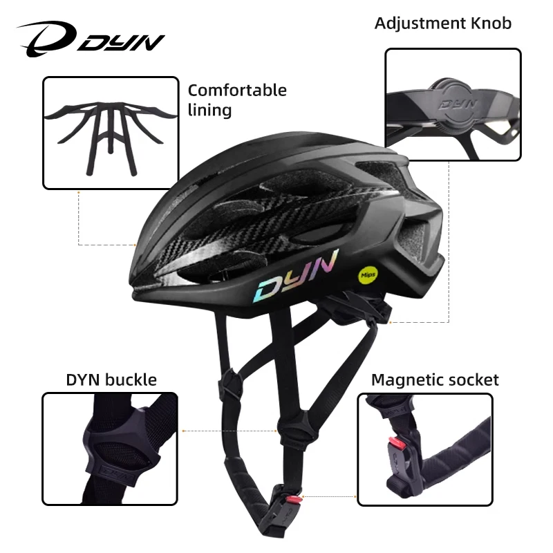 DYN HERTOS MIPS Casco da ciclismo MTB Bici da strada 3K Carbonio