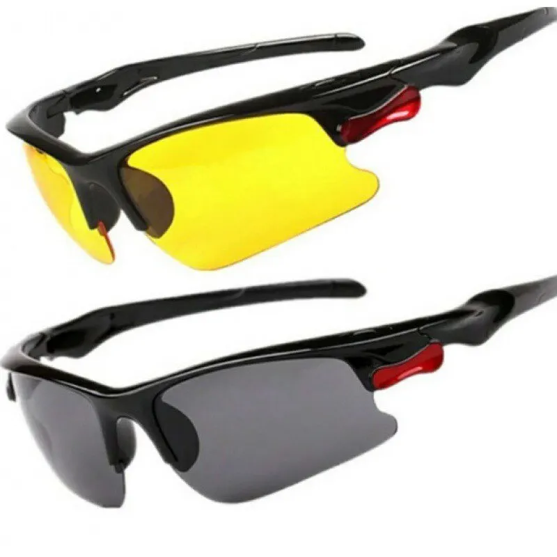 Men Sunglasses Day Night Dual Use Uv Resistant High Beam Light Cycling Non Polarized Outdoor Sports Bicycle Windproof Sunglasses