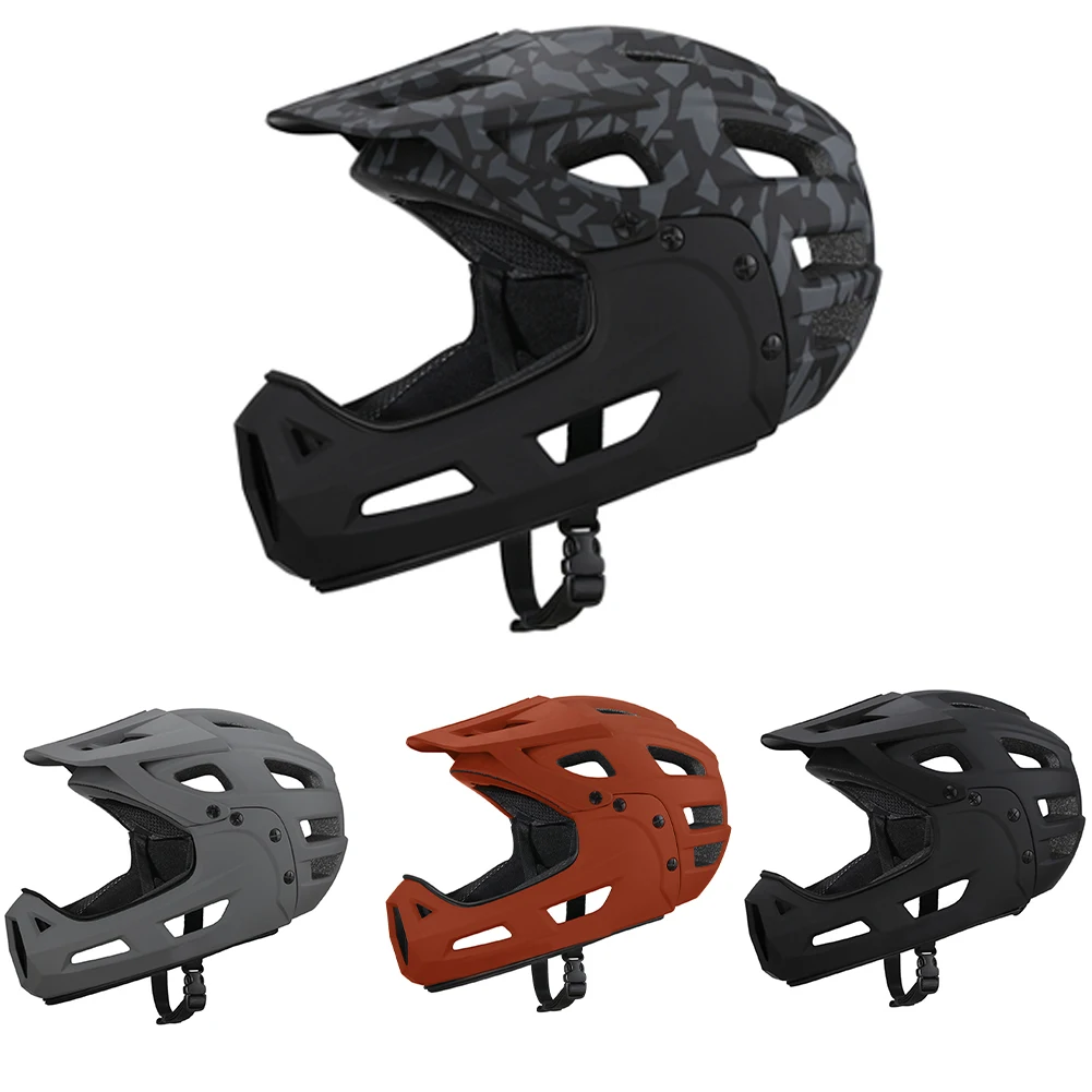 

Discovery Full Face Helmet With Detachable Chain Guard Visor Half Face Helmet 18 Air Vents For Dirt Bike M/L(54-61CM)