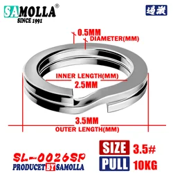 Enhanced Fishing Split Rings - Premium Stainless Steel Double Circle Snap Pesca Accessories, Silver/Black, 3.5 - 12MM (Silver3.5mm 100pcs)