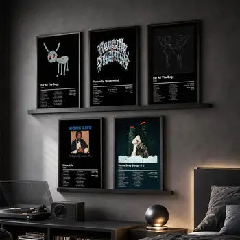 Poster su Tela con Calligrafia di D-Drake Singer Rapper, Decorazione per Corridoio, Camera da Letto, Soggiorno, Bar, Interni