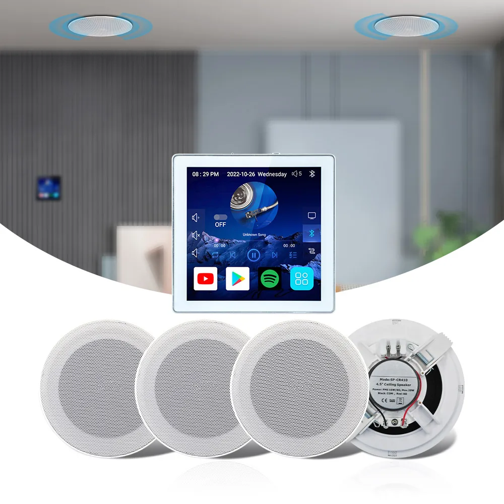 

WiFi Bluetooth Wall Amplifier Smart Audio Center Android Amp Home Theater Sound System Mini Stereo Ceiling Speaker Residential