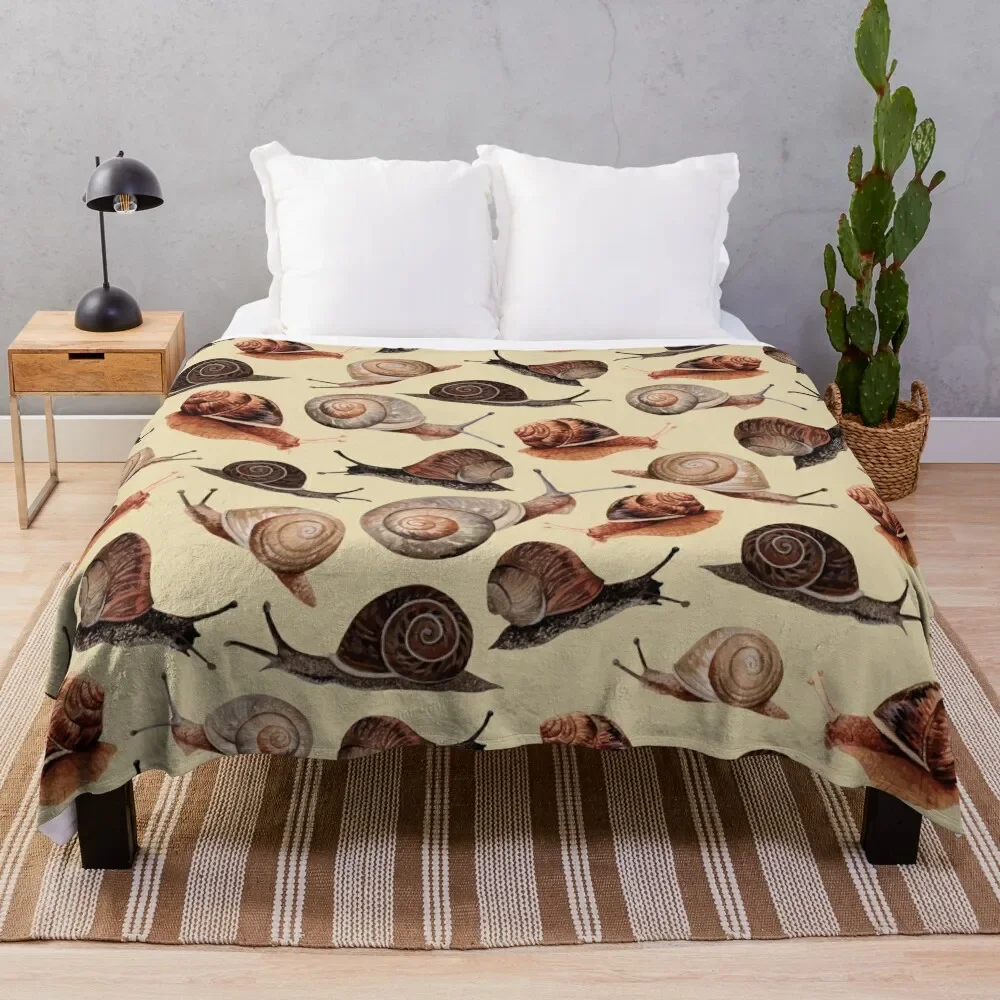 

A Slew of Snails Throw Blanket Fluffy Softs Decorative Sofas Multi-Purpose For Decorative Sofa Blankets