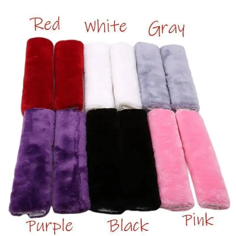2 Pcs Car Seatbelt Shoulder Pad Comfortable Driving Seat Belt Vehicle Soft Plush Auto Strap Harness Cover Decoration