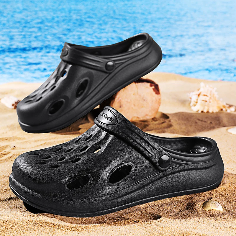 남성용 크록스 가든 슈즈, 미끄럼 방지 샌들, 부드러운 밑창 비치 슈즈, 캐주얼 패션, 하이 퀄리티 슬리퍼, 2024 여름 신상 