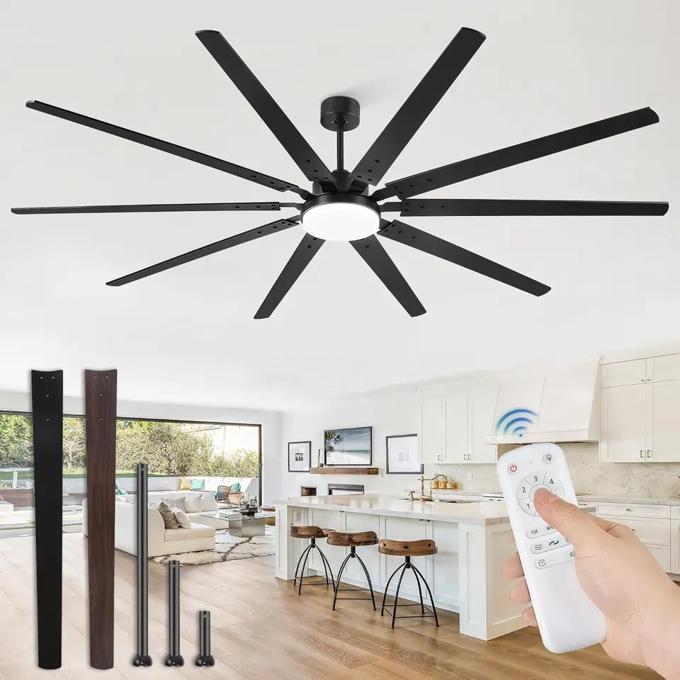 100 Inch Modern Industrial Ceiling Fan with Lights