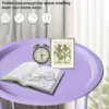 Outdoor Side Table, Small Patio Table Metal Side Table, Round Folding Side Table, for Outdoor and Living Room 5