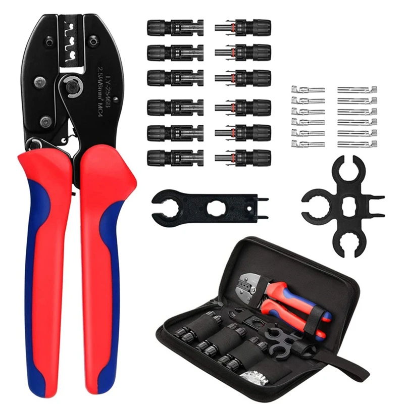 

27PCS/Set Solar Connector Solar Panel Branch PV Connectors LY-2546B Crimping Pliers 1000V30A Connect Tool High Quality