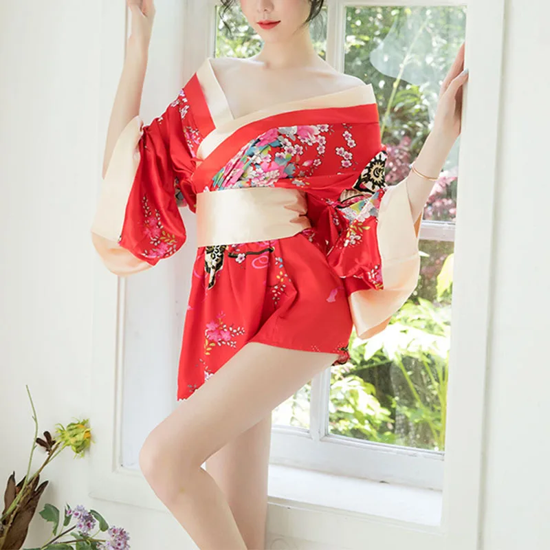 

Сексуальные женские Экзотические костюмы с принтом, порно Нижнее белье, японское кимоно для косплея, горячее женское кимоно, Пижама для дам, комплект ночной рубашки