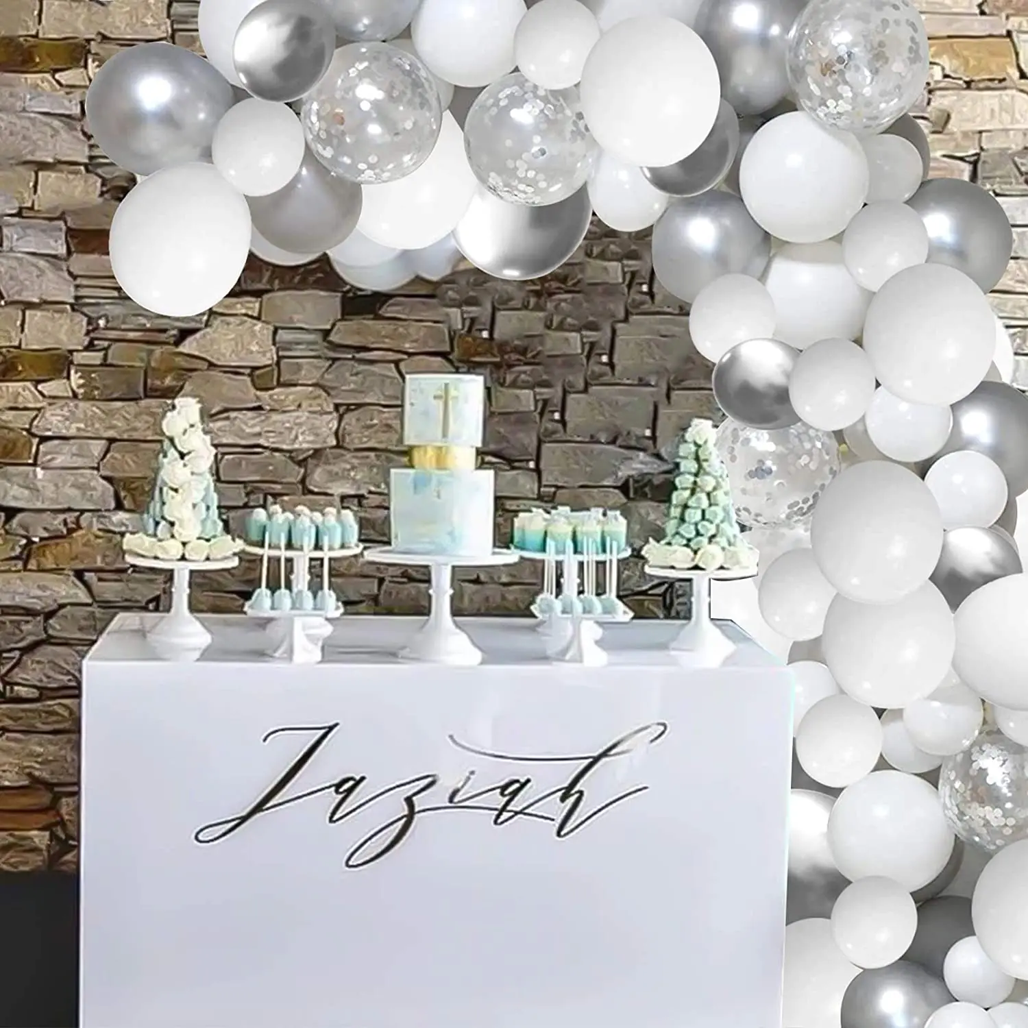 Kit 103 Ghirlande Bianco Perla Per Arco Di Palloncini – Palloncini A Doppio Strato Per Matrimoni, Compleanni, Baby Shower