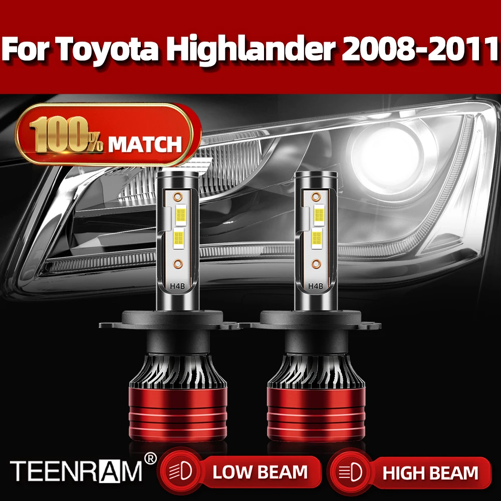 

120W 20000LM H4 Canbus LED Car Headlight 12V High Power Turbo Lamp 6000K Car Lights For Toyota Highlander 2008 2009 2010 2011