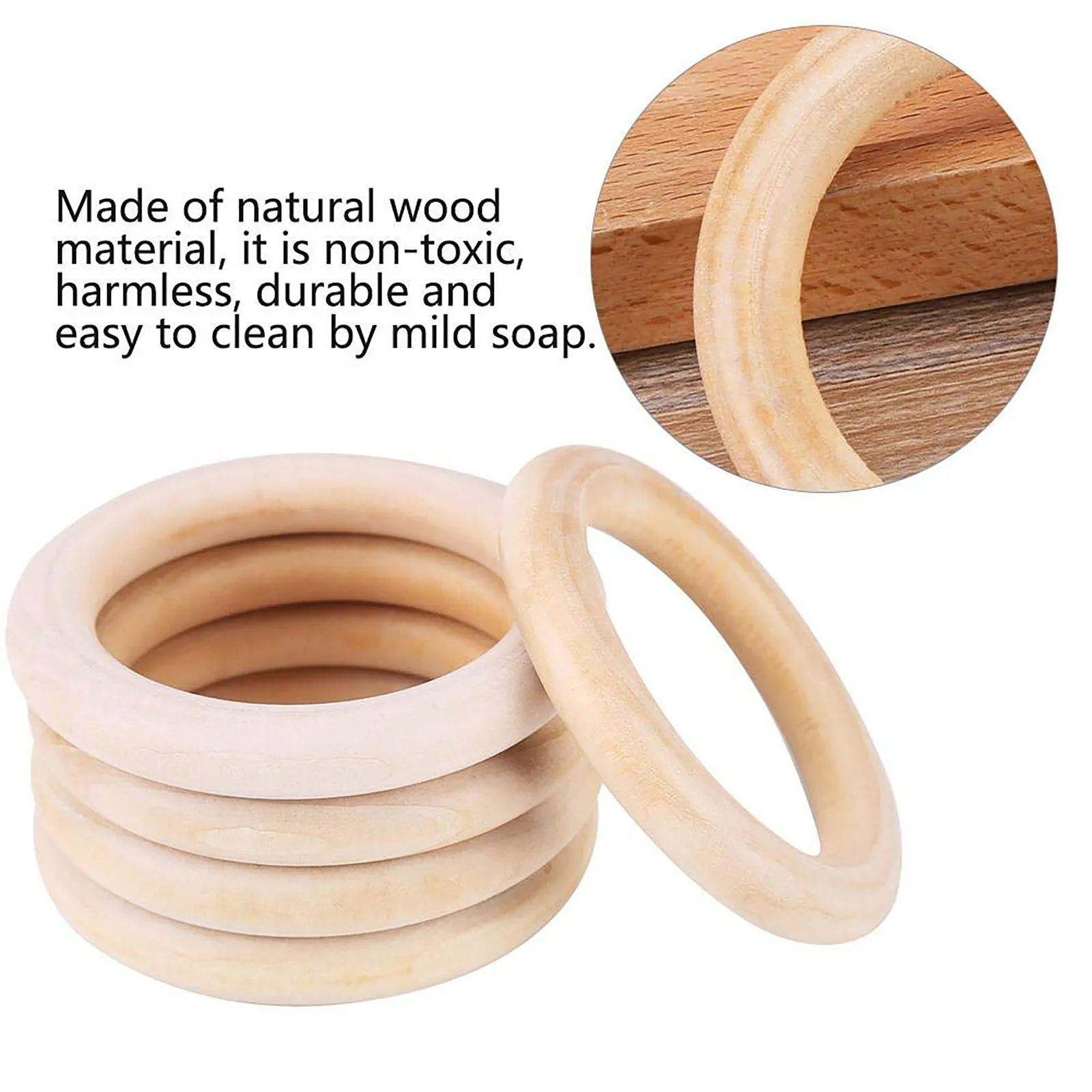 Rings Connectors Natural Crafts DIY Wooden 70mm Circles 10PC Home DIY Craft Table Foldable
