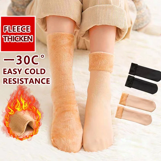 Chaussettes thermiques en laine et cachemire pour homme et femme, chaudes,  épaisses, sans couture, noires, en velours, bottes souples, pour dormir sur  le sol, hiver - AliExpress