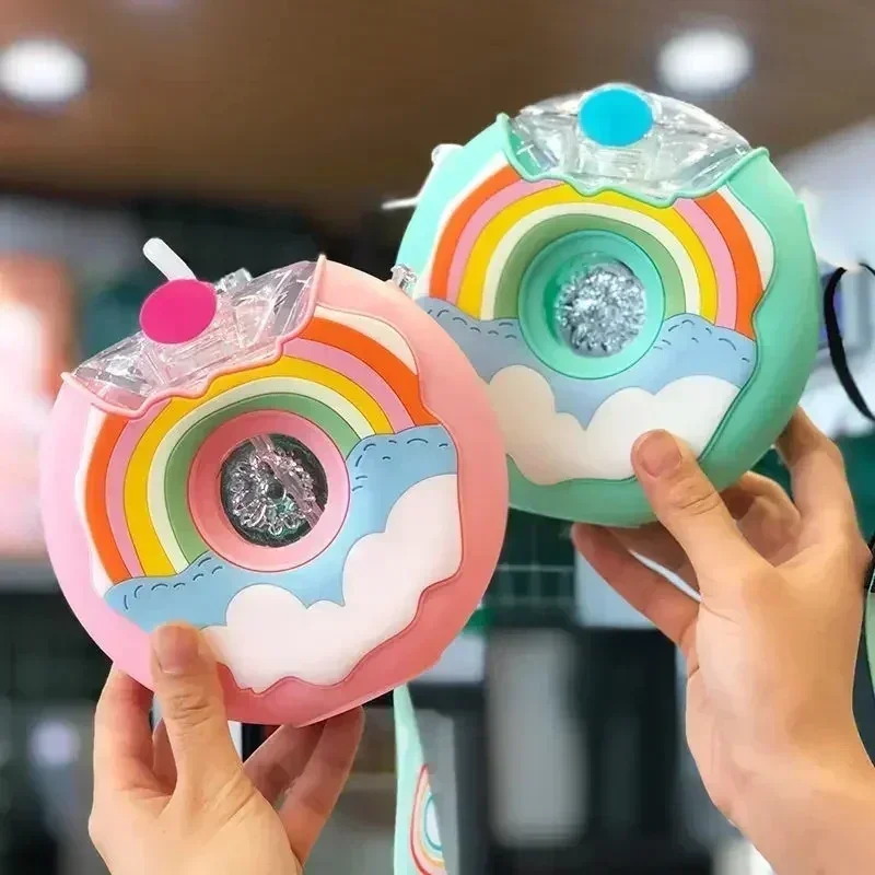 Water Bottle 380ML Donut Shape Kids Feeding Cup