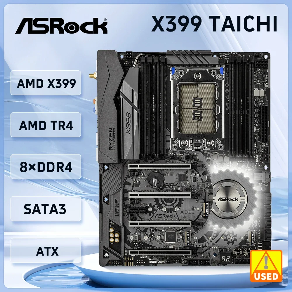 AMD X399 Motherboard ASRock X399 Taichi Socket TR4 8×DDR4 128GB