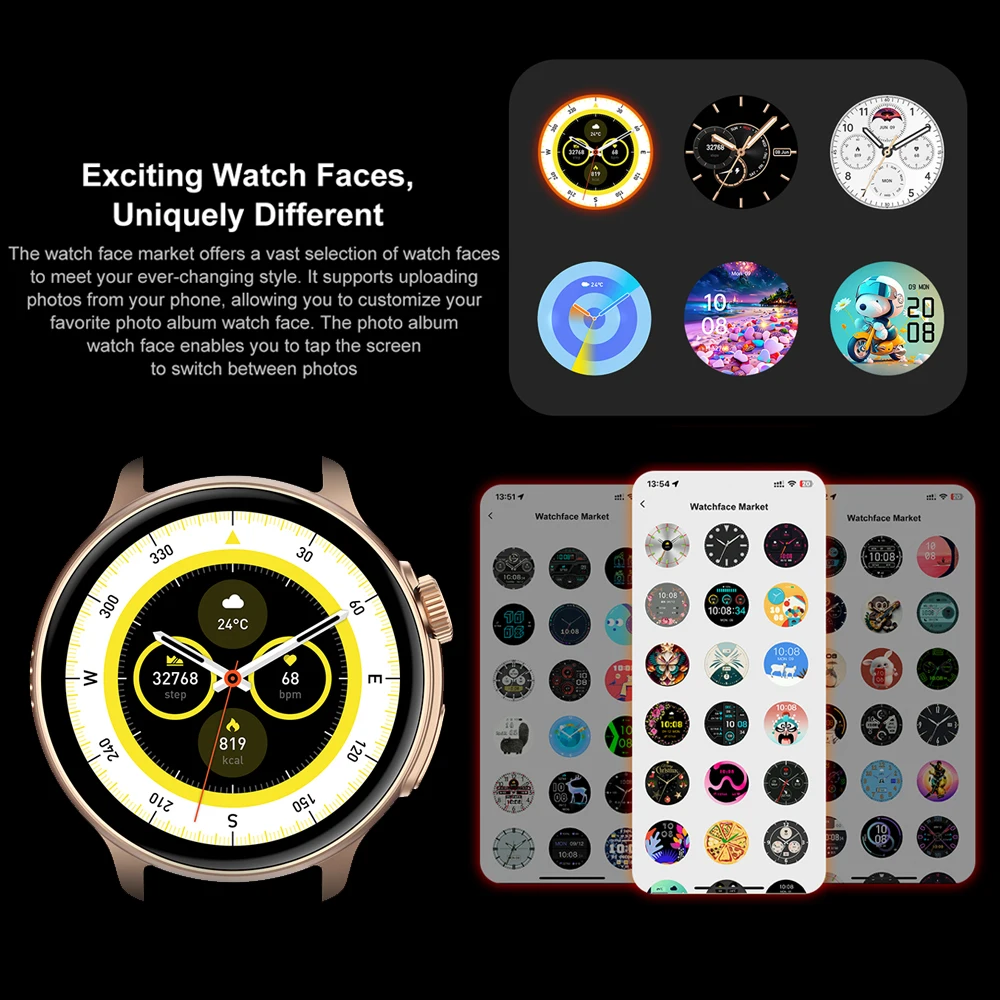 GPS  Ʈ ġ, AMOLED ÷, ɹڼ ƮϽ ġ,  ȭ,  Ʈġ, 1.43 ġ, 2024 ǰ