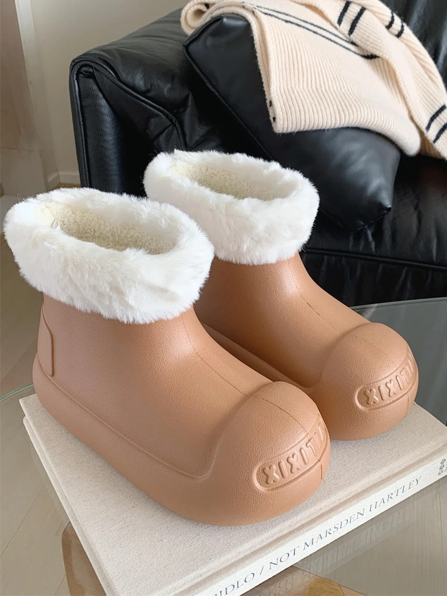 Thick Plush Waterproof Snow Boots For Couple Man Women Boots Cotton Boots For Women 2023 Winter Casual Anti Slip Snow Boots new autumn winter women s high heel boots waterproof platform thick heel short boots cross strap martin boots women ankle boots