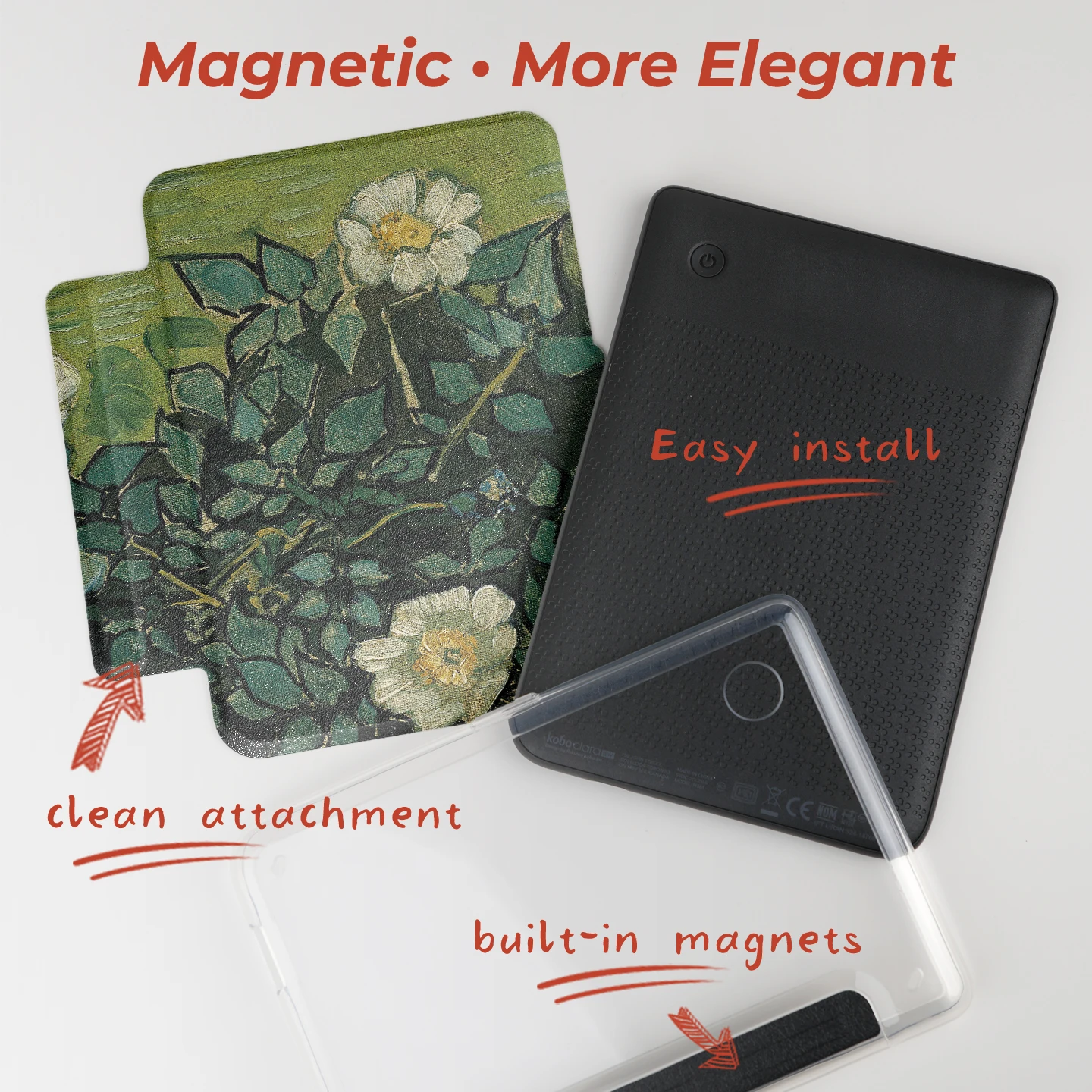 Twosheep Magnetic Detachable Cover with Clear Back in Classic Oil Painting Style