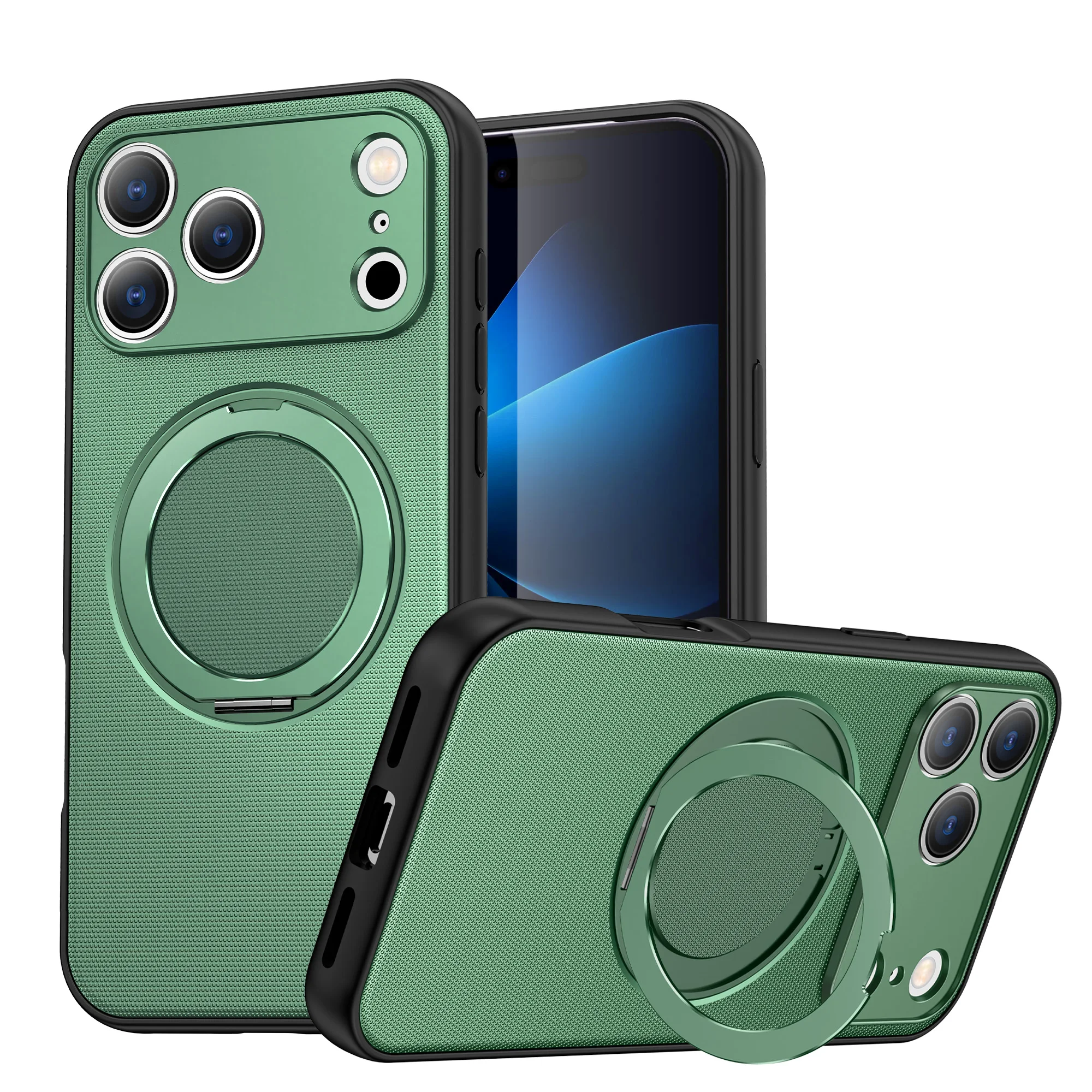 Magnetic Rotating Ring Holder Armor Phone Case with Magsafe Cover