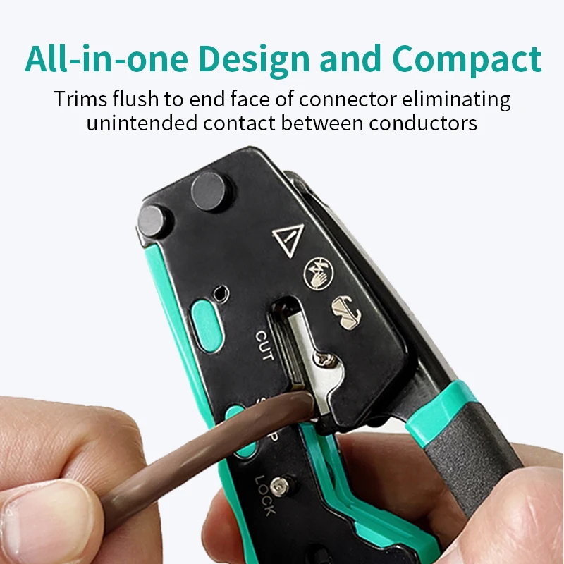 ZoeRax RJ45 압착 도구 Cat6 Cat5 Cat5e RJ45 패스 스루 커넥터 및 RJ12 엔드용 이더넷 크림퍼