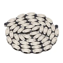 High - Quality Manganese Steel Retro Bike Chain with Buckle - Durable 100 - Link Design (MULTI)