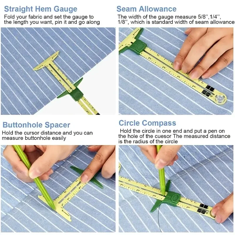 Multifunctional Drawing Ruler Patchwork Ruler 5 In 1 Quilting Ruler Sewing  Gauge Sewing Measuring Tools Tailor Beginner Supplies