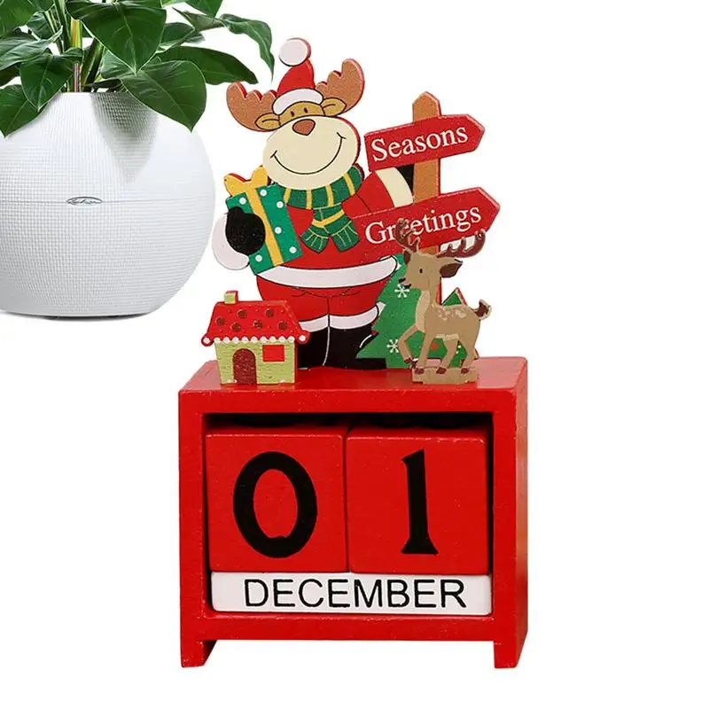 

Wood Christmas Advent Calendar Wooden Christmas Block Calendar Wooden Calendar Photography Props For Christmas Holiday Party