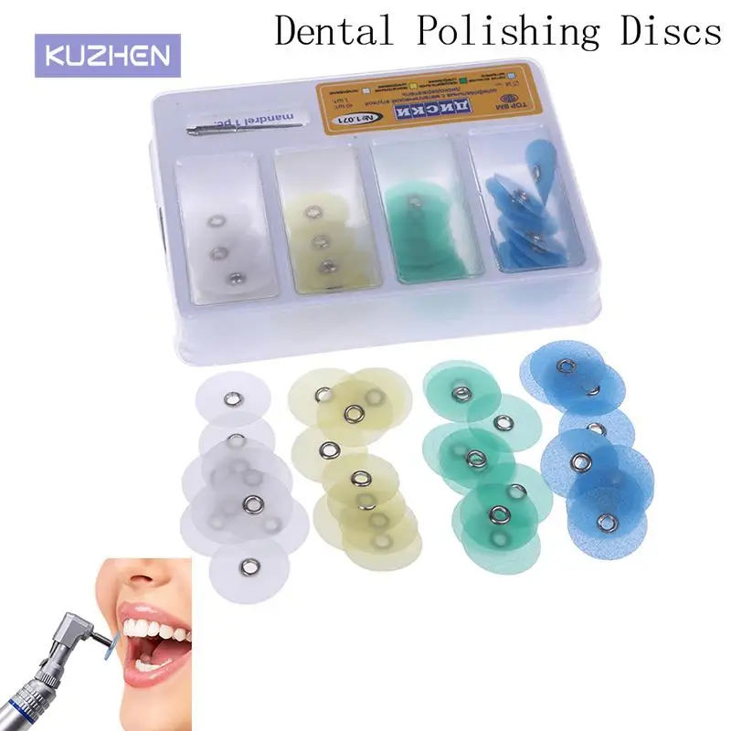 

10/40 Pcs Dental Finishing and Polishing Discs Set Metal Bush Composite Finishing Contouring Kit Dental Tool