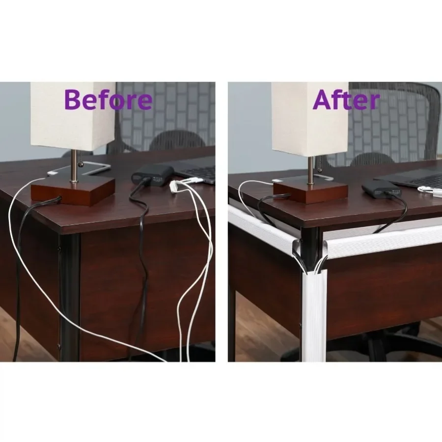 J Channel Desk Cable Organizer PVC Waterproof Cable Management Accessories Protecter Under Desk Tv Background tv cord cover