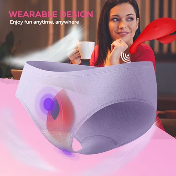 HESEKS Wearable Panty Dual Motor Nipple Clitoral Stimulator 9 Vibrating Finger App Controlled Remote Control
