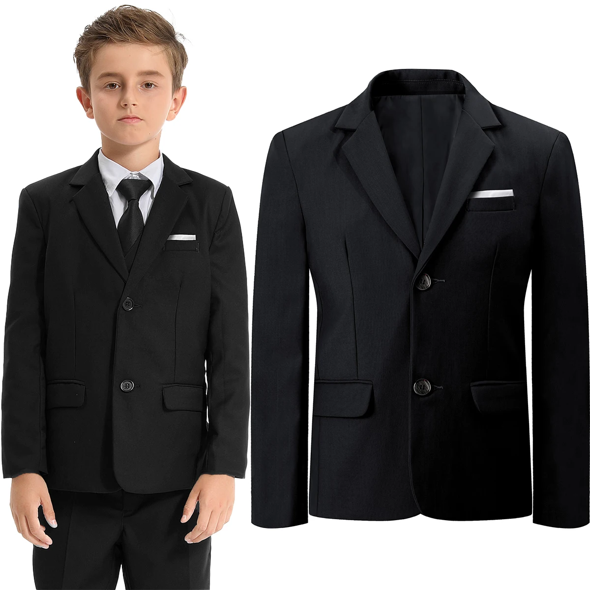 Kids Blazer Boys Easter Outfit Wedding Suit Formal Solid Jacket Teenager