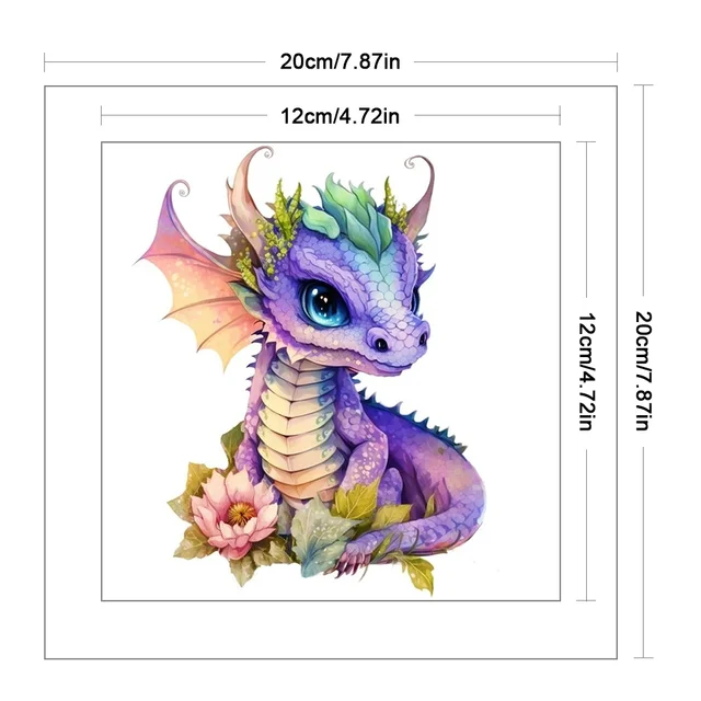 Kit de broderie complète avec cuillère à soupe de fil de coton, toile imprimée 18CT, série d'animaux, kit de point de croix, décoration d'intérieur, ensemble de peinture, 20x20cm 6