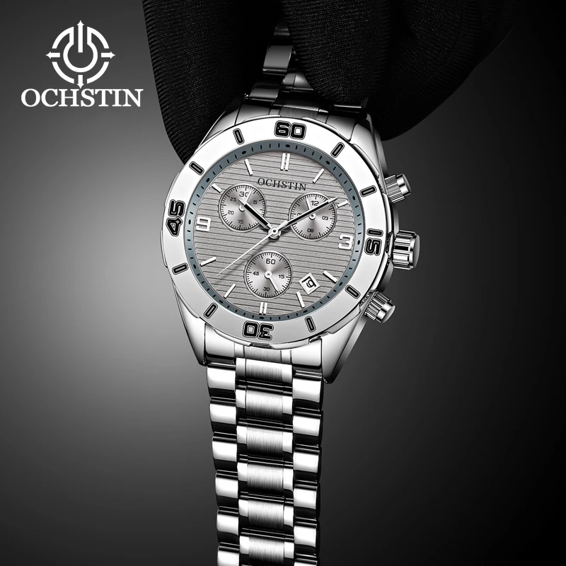 OCHSTIN Hot Model 2024 Mariner Series Hugh Simple Waterproof Watch Multifunction Quartz Movement Men's Quartz Watch