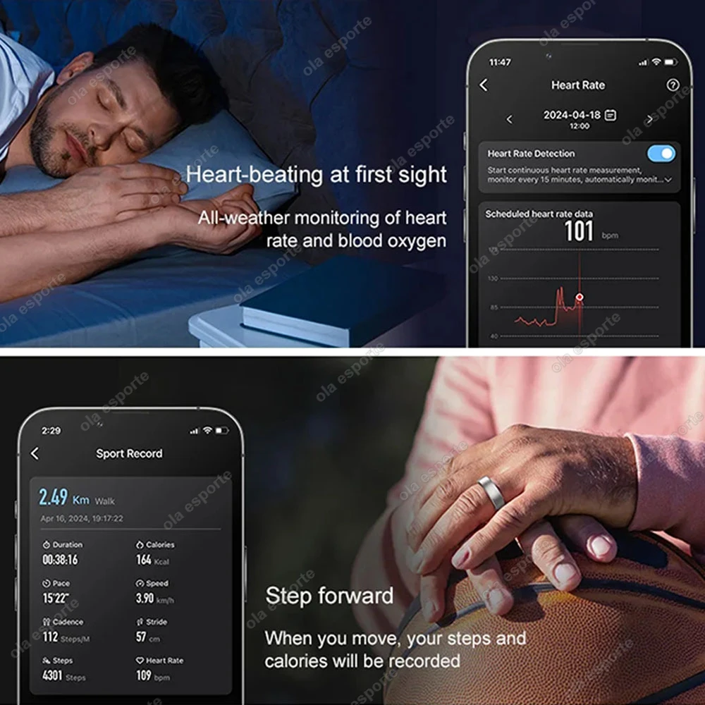 2025 New in Smart Ring For Men Women Ring Bluetooth Health Monitor Smartring IP68&5ATM Waterproof Multi-sport Modes Smartring - Image 4