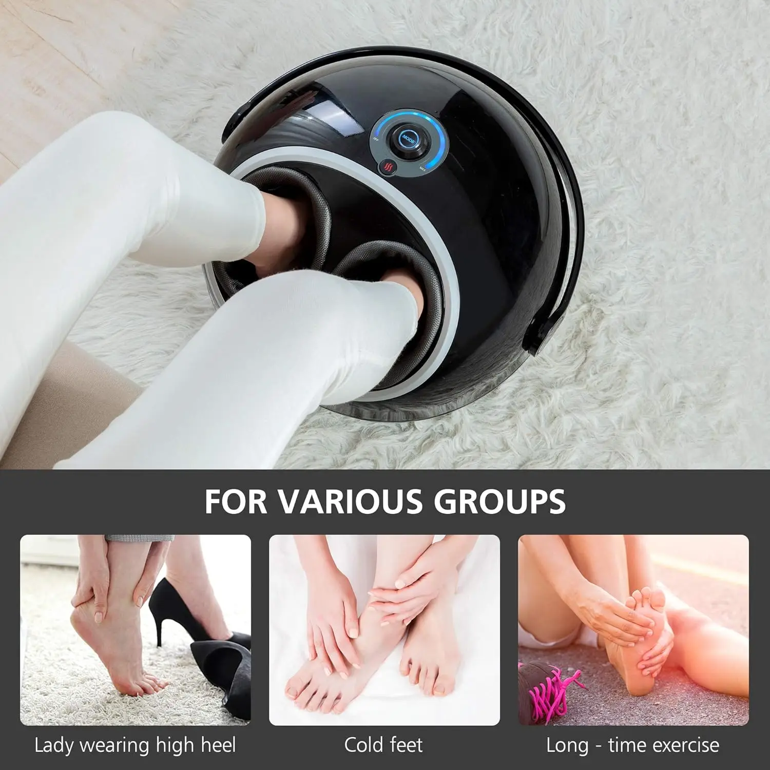 Shiatsu Feet Massager Machine with Compression,Rolling Heating,Feet Warmers for Women,Men,Foot 3