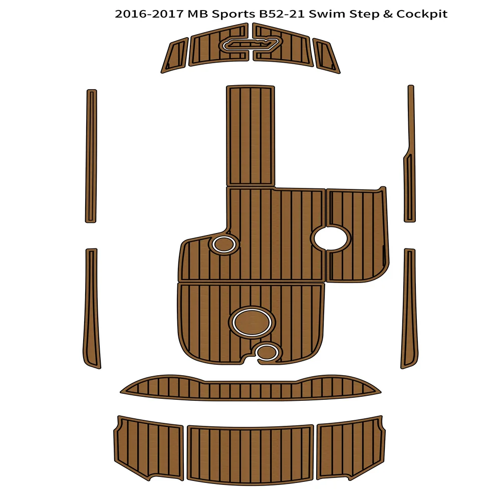 2016 MB Sports B52-21 Swim Platform Cockpit Pad Boat EVA Foam Teak Flooring Mat