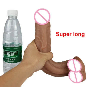 35CM Realistic Silicone Dildo Black Large Penis Sex Toy For Men Women With Thick Glans Real Dong Powerful Suction Cup Stiff Cock 6