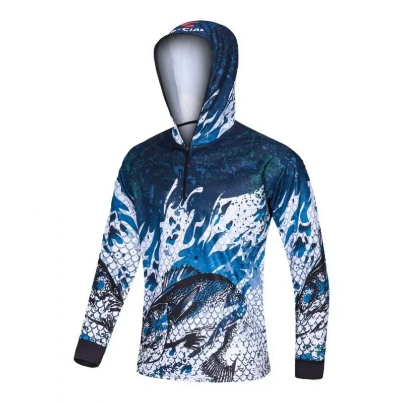 Fishing Clothing Hooded Printing Fishing Clothes Sunscreen Breathable Anti Mosquito Quick Dry Shirt