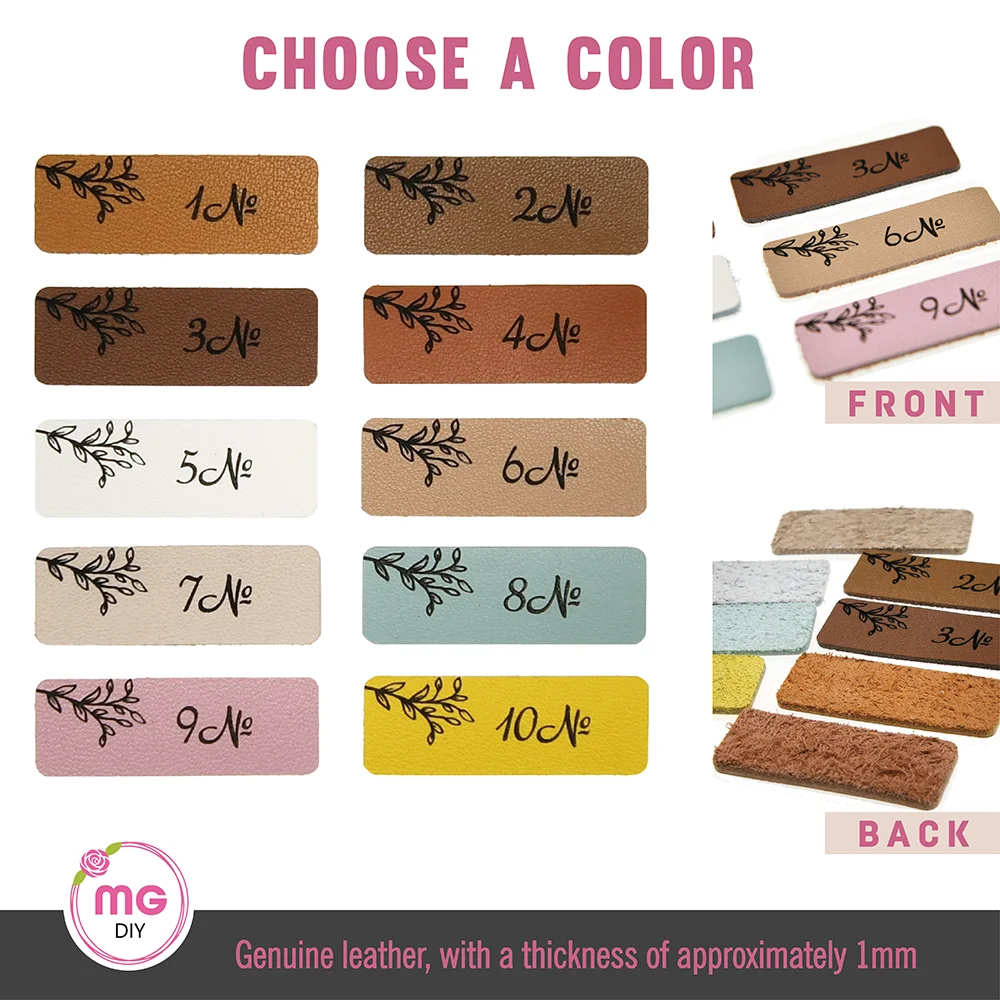 Leather Tags Leather Labels Sewing Labels Leather Tags For Handmade Items Knitting Tag Personalized Sewing Tags Knitting Tags 0.5x1.5 Inches D509