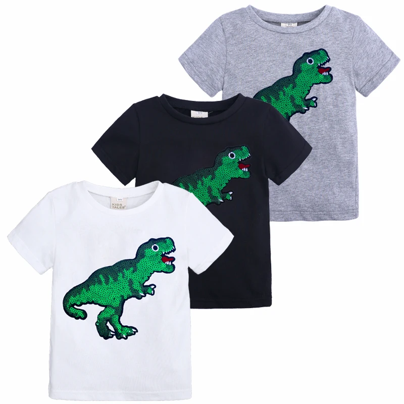 Summer New Earth Sequins Children T Shirts Boys Kids T-Shirt Designs Teen Clothing For Boys Baby Clothing Girls T-Shirts DSY377