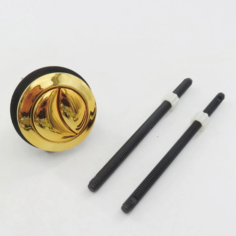 Golden Toilet Button Toilet Water Tank Flush Dual Push Button Double-push Flush Crescent Shape With 2 Rods toilet flush button