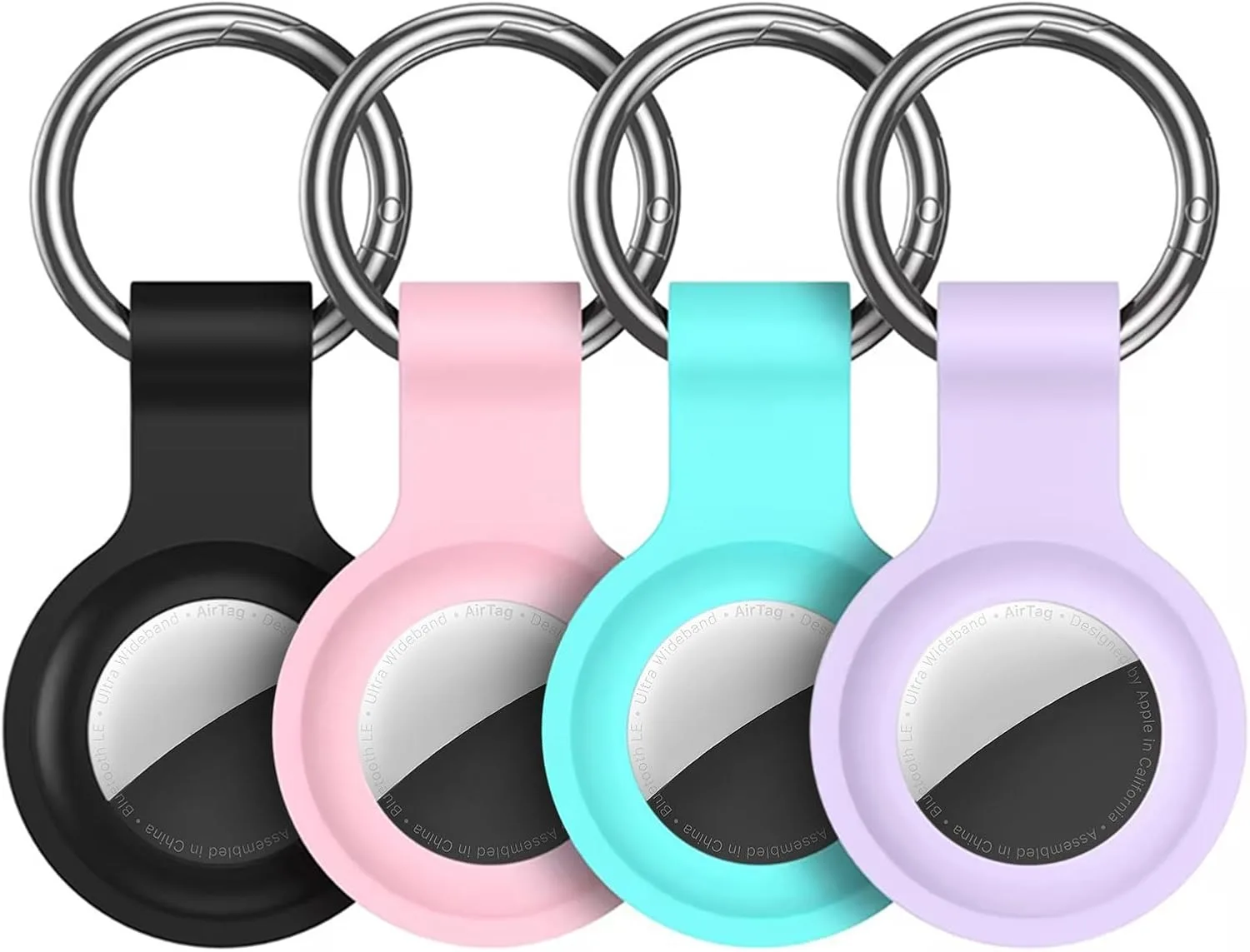 Silicone Protective Keychain Cover for Airtags - Pet Collar and Accessory Holder
