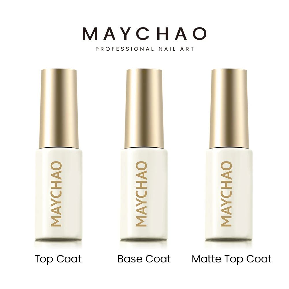 

MAYCHAO No Wipe Top Coat Base Coat 5 ml Nail Gel Polish Primer UV LED Enhancer Varnish Soak Off Semi Permanent Nail Art Varnish