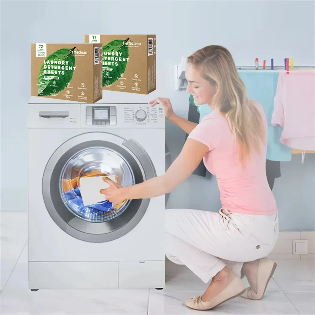 Perfeclean Laundry Detergent Sheets Performance Clear Water Biodegradable Disposable Solid Capsule detergent Washing powder