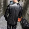 New Crocodile Patterns Leather Jacket men's solid lapel Slim Fit PU Coats Casual Blazer Leather Jacket Motorcycle  Outwear 5